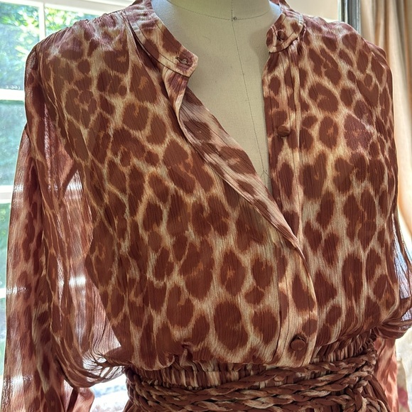 A.L.C leopard button down mini dress - Picture 2 of 10